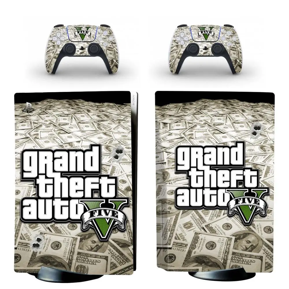 

Grand Theft Auto V GTA 5 PS5 Standard Disc Edition Skin Sticker Decal for PlayStation 5 Console & Controller PS5 Skin Sticker