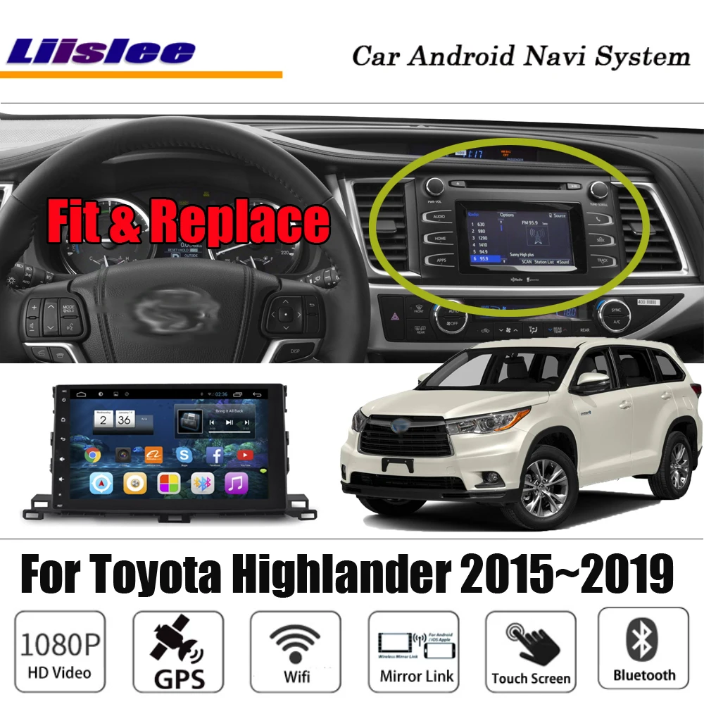 

Android For Toyota Highlander / Kluger 2015~2019 Stereo Carplay HD Screen NO DVD Map GPS Navigation Multimedia System