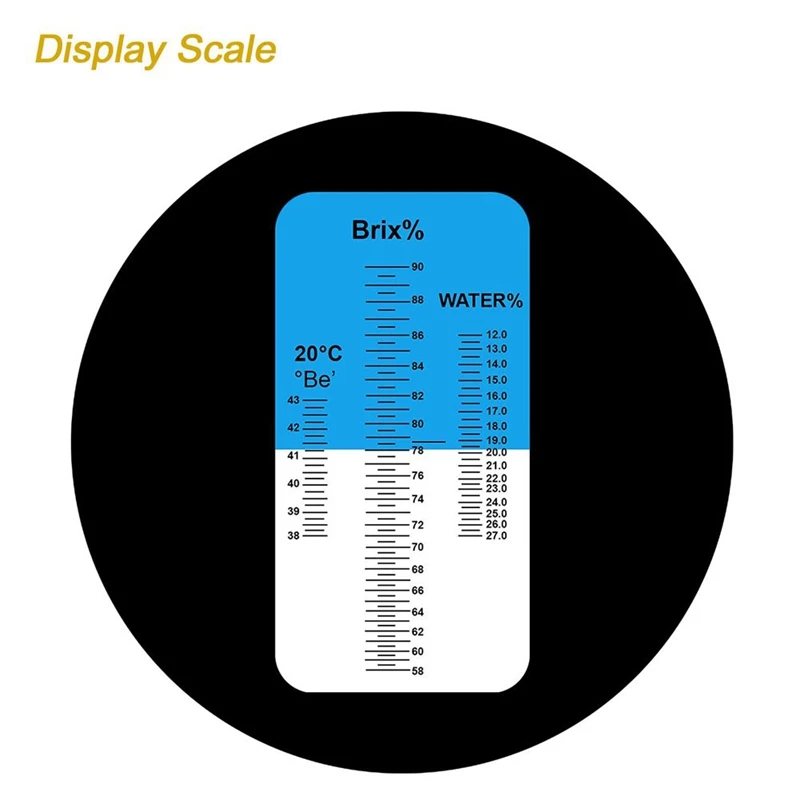 

58-90% Brix Meter Handheld Refractometer Food & Beverage Brix Detector Honey Refractometer for Honey Moisture, Brix and Baume