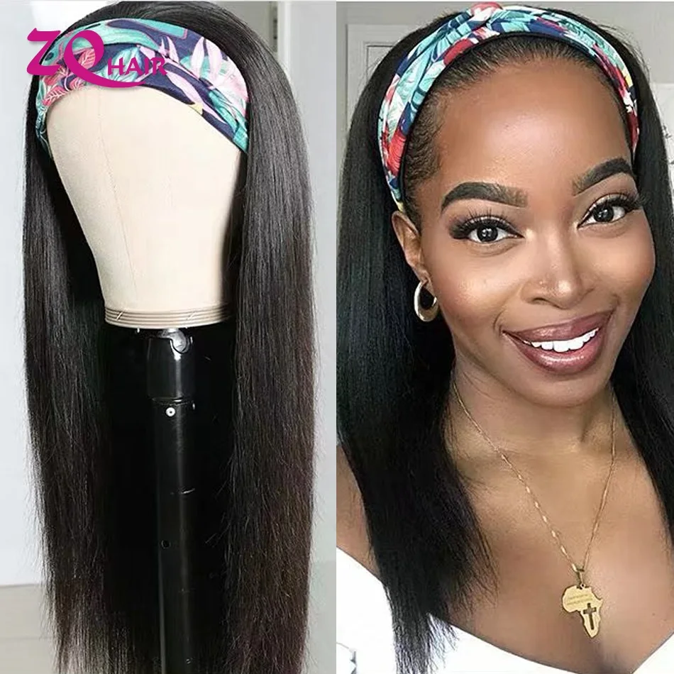 

Парик полностью машинной работы, прямые парики из человеческих волос с челкой, парики с головной повязкой Remy, человеческие волосы, дешевые д...