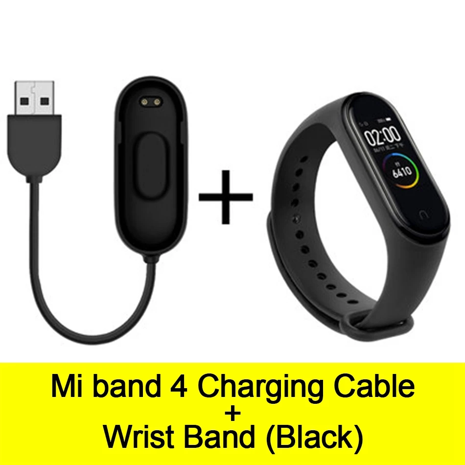 Cable-Black Usb-кабель для зарядки mi Band 4, шнур для зарядного устройства, Сменный Адаптер для Xiao mi Band 4, NFC, линия для зарядки+ браслеты - Цвет: Cable-Black