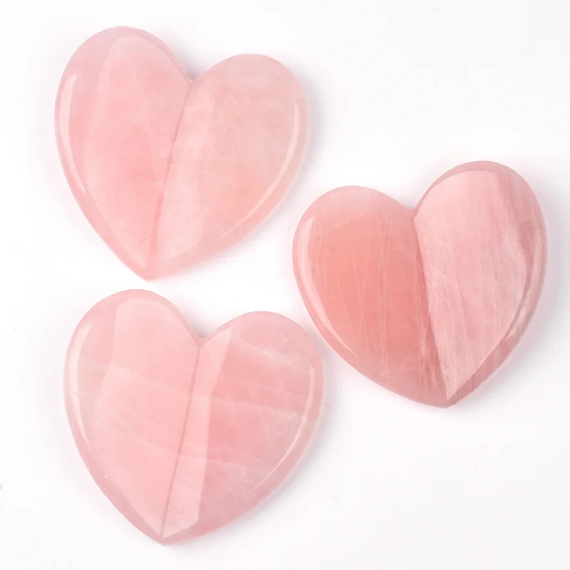 

1Pcs Guasha Stone Natural Rose Quartz Heart Shape Gua Sha With Gift Box Acupuncture Scraper Massage Tool Face back foot massager