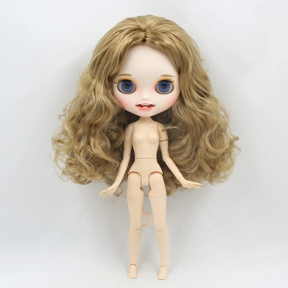 Ледяной DBS Blyth кукольные 1/6 bjd с улыбкой круглым носком вьющиеся волосы из белой