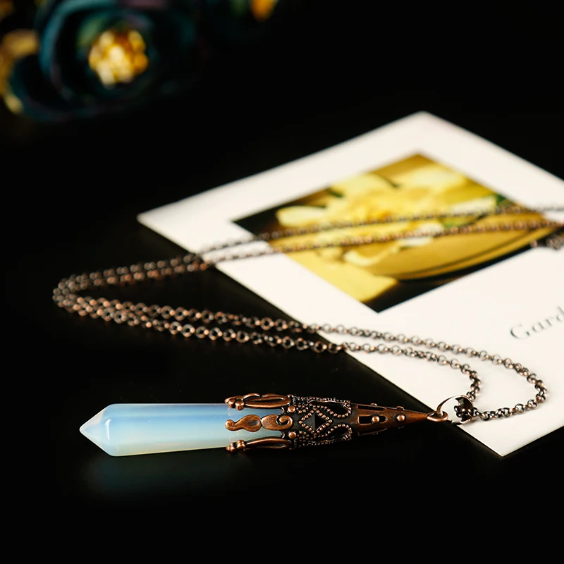 1pc natural stone pendant jewelry necklace mineral healing crystals rose quartz meditation holiday party DIY gift | Дом и сад