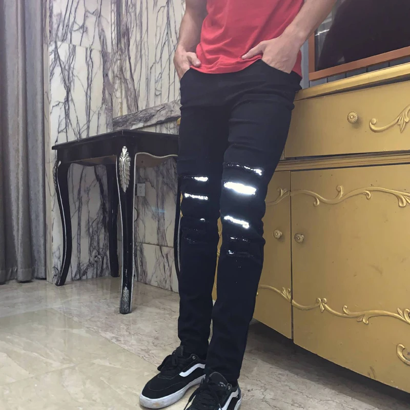 Новинка 2019 светоотражасветильник ские джинсы в стиле хип хоп модные