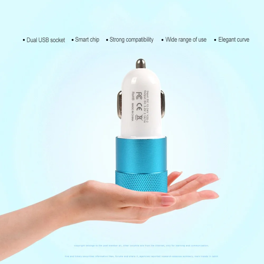Универсальное автомобильное зарядное устройство с двумя usb-портами для Iphone X 8 7 Plus