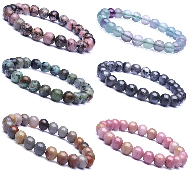 Браслет с бусинами из натурального камня для женщин и мужчин эластичный браслет