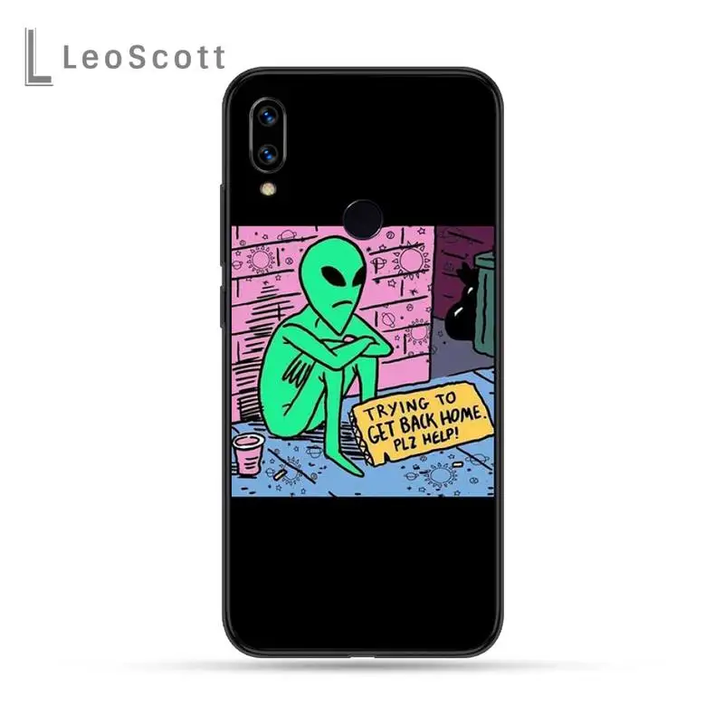 

Aesthetics Cartoon alien space Phone Case For Xiaomi Redmi Note 4 4x 5 6 7 8 pro S2 PLUS 6A PRO