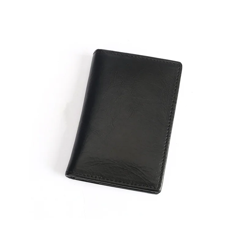 

The First Layer Leather Rfid Anti-theft Credit Card Case Oil Wax Leather Card Sleeve Business Card Case Multi-card Card Holder