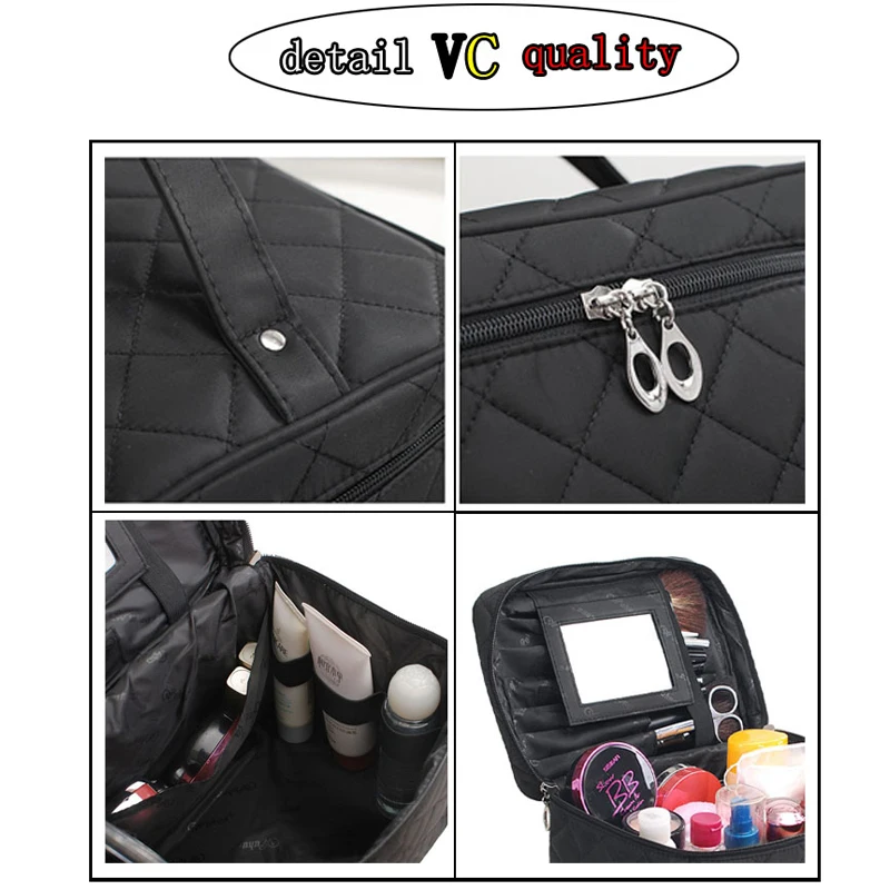 

Women Cosmetic Bag Case High Capacity Makeup Bag Waterproof High Quality Foldable Travel Organizer Makeup Bag Beautician Pouch
