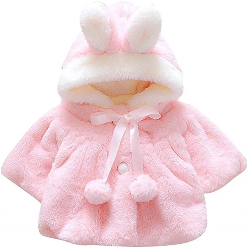 TOPATY Newborn Infant Baby Girl Faux Fur Warm Winter Hooded Cape Cloak Hoodie Coat Free Shipping |
