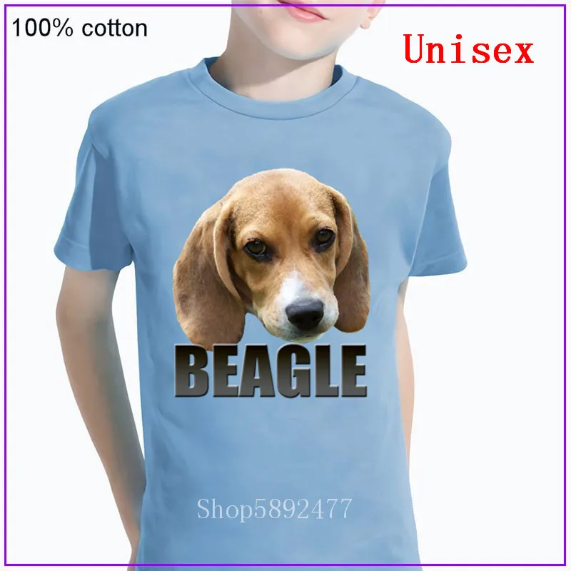 Костюм с принтом собаки Beagle топы Детская футболка коротким рукавом для мальчиков