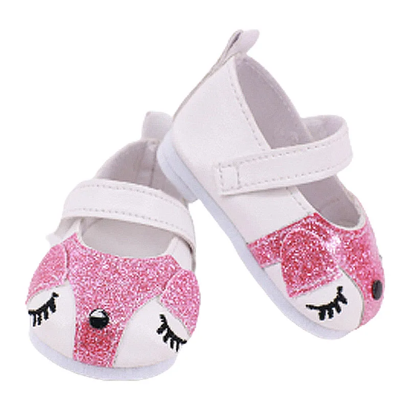 Туфли для кукол розовые и белые на липучке 18 дюймов 43 см | Игрушки хобби