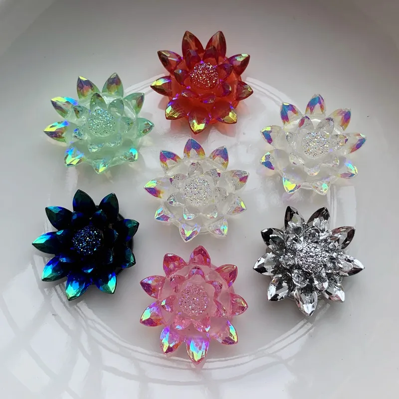 

20PCS Crystal Flower Rhinestone/Resin Flat Back rhinestone applique Ideal for DIY jewelry making for wedding decorations