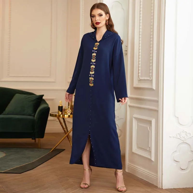 

Djellaba Femme Muslim Fashion Moroccan Kaftan Caftan Abaya Dubai Abayas for Women Turkish Dresses Robe Longue Musulman De Mode