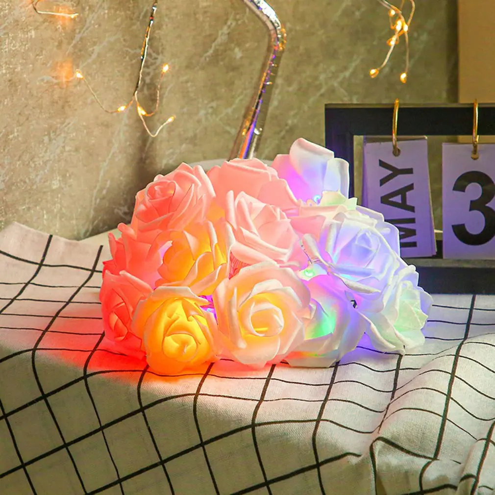 

1.5m 10 Led Simulation Rose Light String Romantic Flower Fairy Lamp Hanging Lights Battery Operated Lights Decor