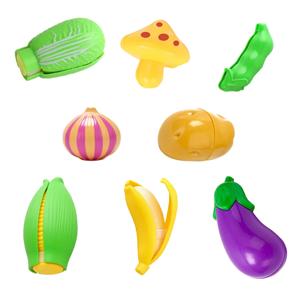 

Cutting Fruit / Vegetable Toy Pretend Play Kitchen Toys Miniature Plastic Cooking Food for Kids Girls