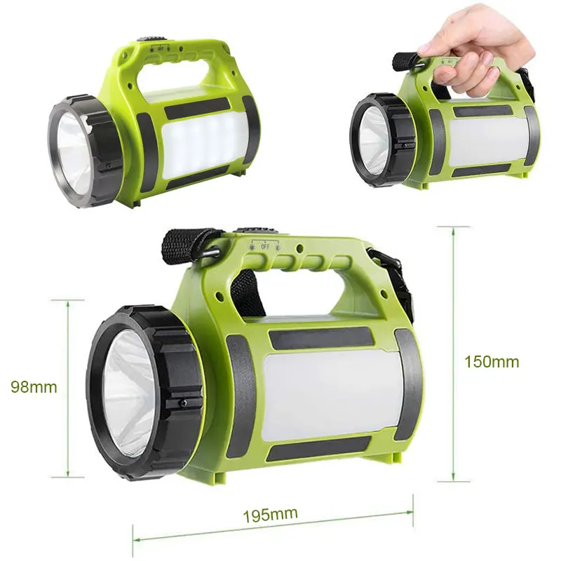 

LED Rechargeable Search Light Lantern Water Resistant 2 Side Night Lamp Outdoor Camping Spotlight Free Shipping