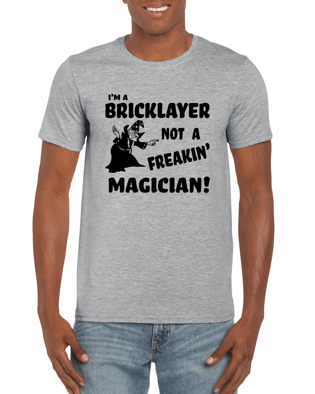 I'm A Bricklayer Not Magician T Shirt Badass Men Women унисекс 254|Мужские футболки| |