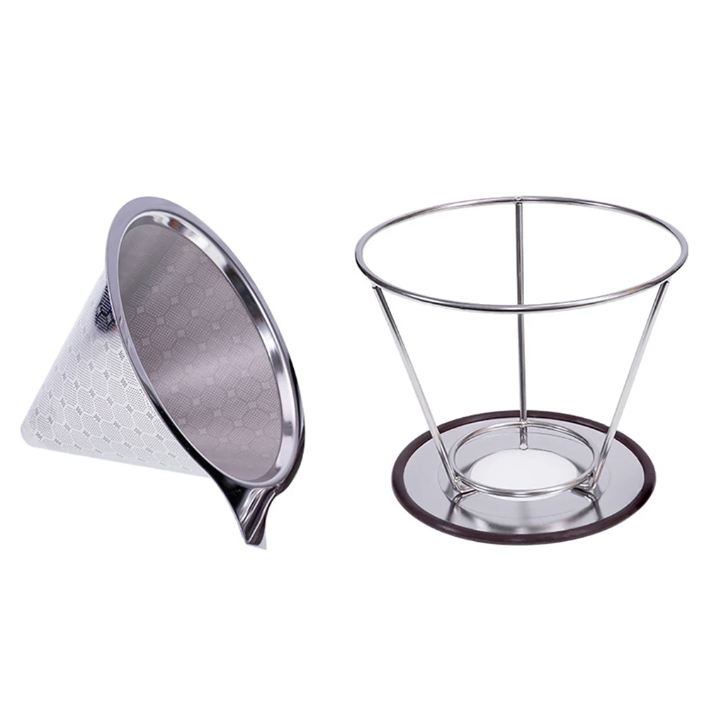 Новый фильтр для кофе из нержавеющей стали многоразовый конусный капельница со