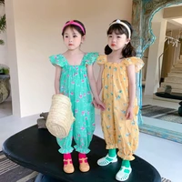 girls clothes jumpsuit sweet floral summer conjunction pants 2 8years old baby korean leisure sports high quality child clothing