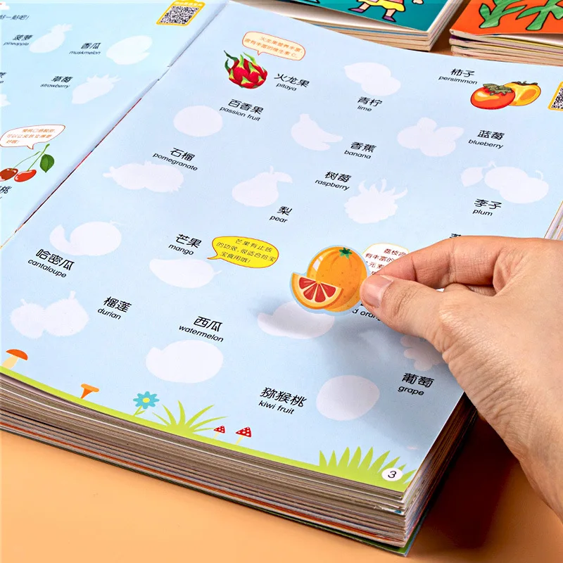 

Sticker Bilingual cognition Book Children's Early Education Click To Read Book Picture English Original Story Book Sticker Book