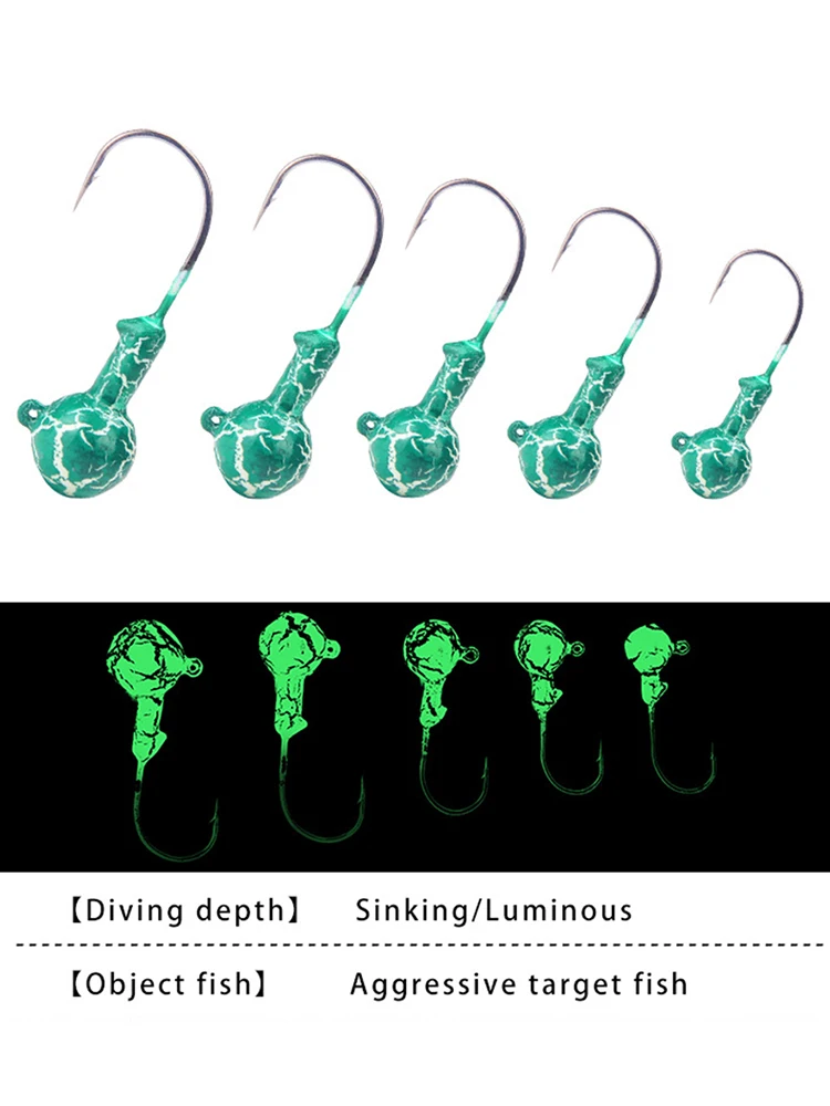 

5PCS Luminous Bait Set Luminous Bait Set is durable and reusable fishing hook