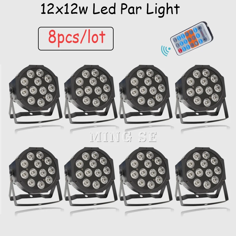 8 шт./лот 12 Вт светодиодные лампы 12x12 RGBW 4 в 1 плоский Dmx512 Освещение для дискотек