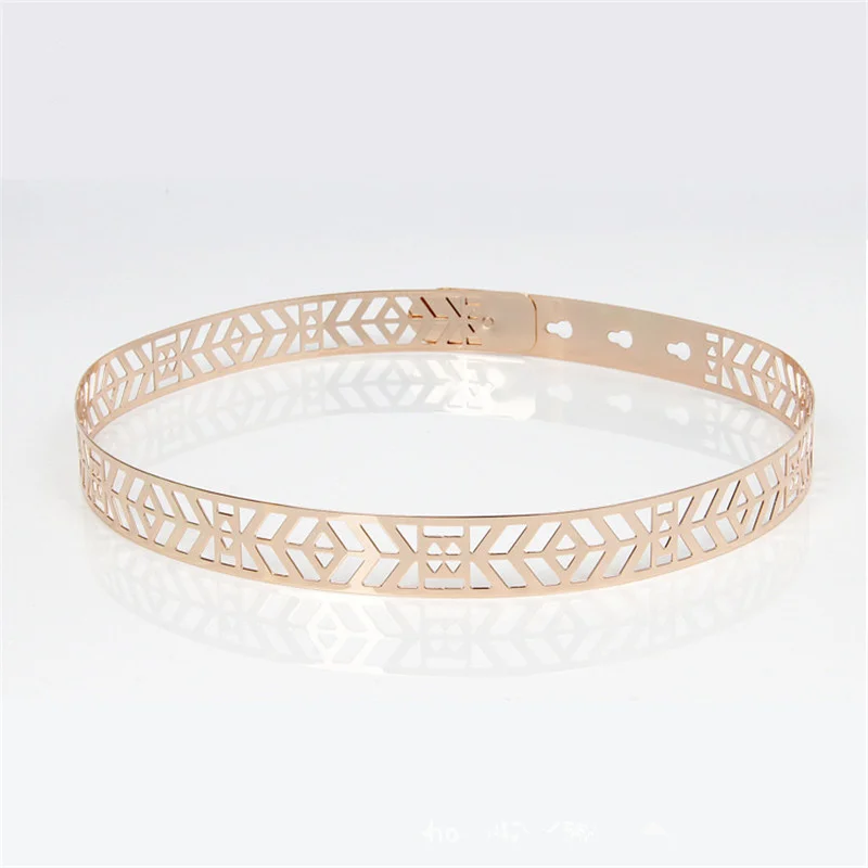 Женский ремень с металлическим ремешком золотистый декоративный регулируемой