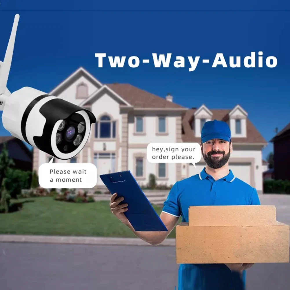 

4 Recording Ways Home Security Camera 128gb 1080p Plug-in With Ip66 Waterproof Night Vision Motion Detection 2-way Audio
