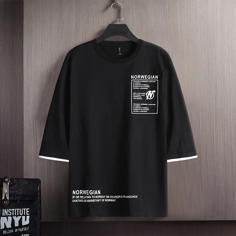 Свободные мужские футболки модные крутые 2022 летние с короткими рукавами