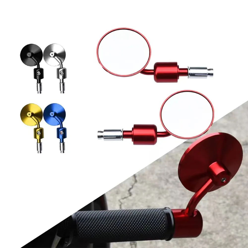 

FYSD Motorcycle Universal Aluminum Rear View 3" Handle Bar End 7/8" Mirrors for Kawasaki Yamaha Honda Suzuki Motorcycle Chopper