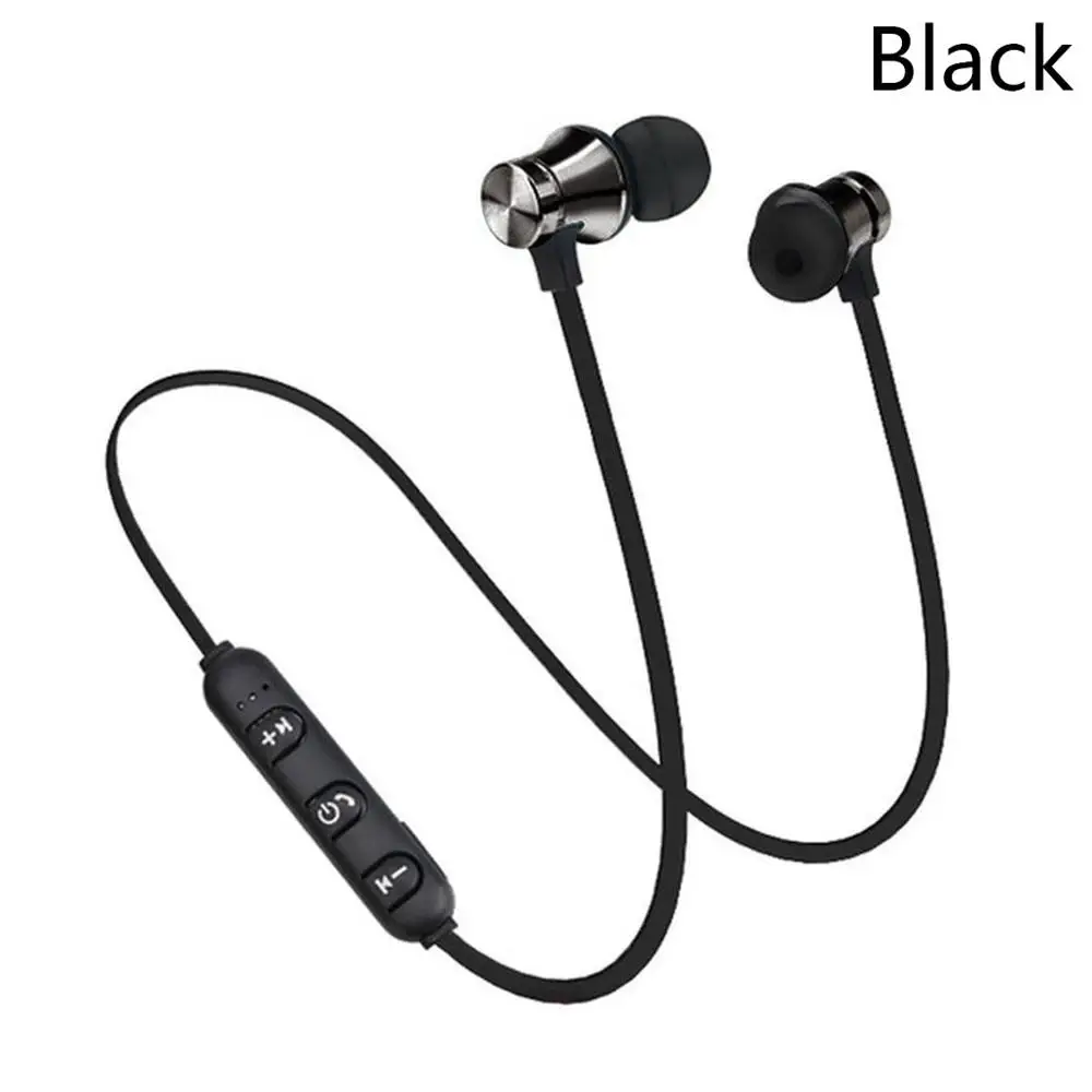 Black Магнитные беспроводные Bluetooth наушники-вкладыши с микрофоном спортивные водонепроницаемые музыкальные затычки подарочные наушники для iPhone 6S Plus samsung 8 - Цвет: Black