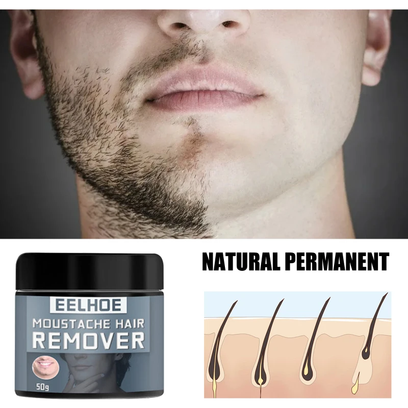 

Men's Beard Hair Removal Cream Face Underarm Body Private Parts Painless Gentle Nourishing Repair Non-Irritating Skin Care 50g