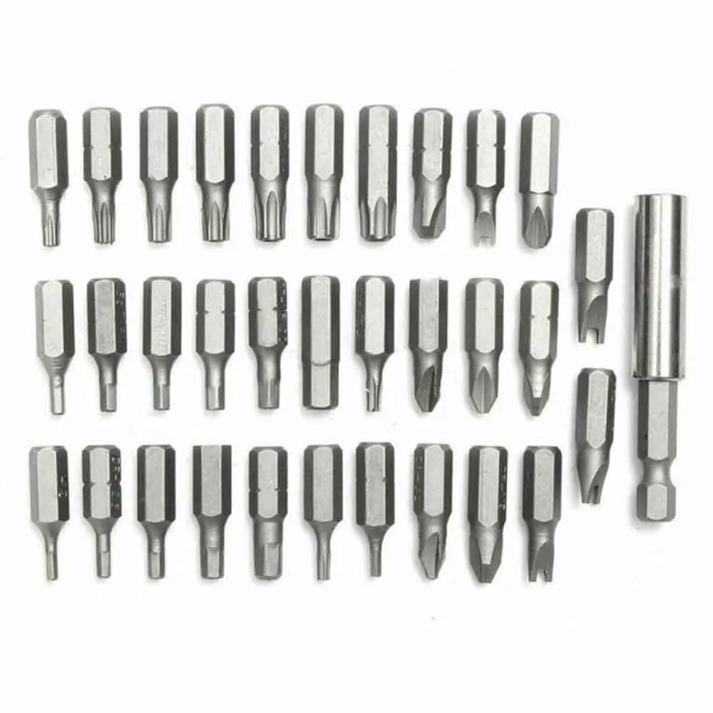 

33pcs/Set Security Bits Set Tamper Proof Torx Spanner Screwdriver Star Hex Holder 1/4 High Quality 2019 New