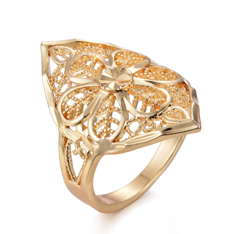 

Wando Ethnic India Small Gold Color Ring for Women Girls Gold Color Trendy Charm Party Jewelry African/Ethiopian/Arab Items