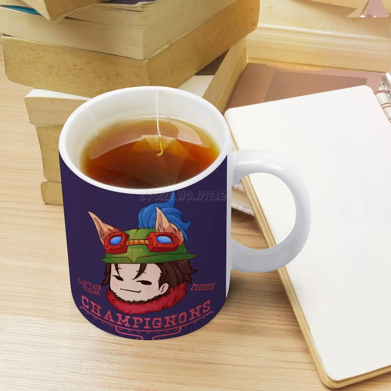 Teemo-MUSHROOMS White Mug New Good Quality Print 11 Oz Coffee Cup Nalfeïnn Nalfeinn Teemo Riot Games Mushroom | Дом и сад