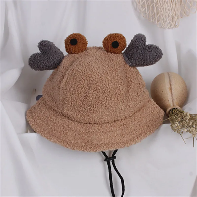 Зимние плотные теплые шапки для детей унисекс в форме краба девочек и мальчиков