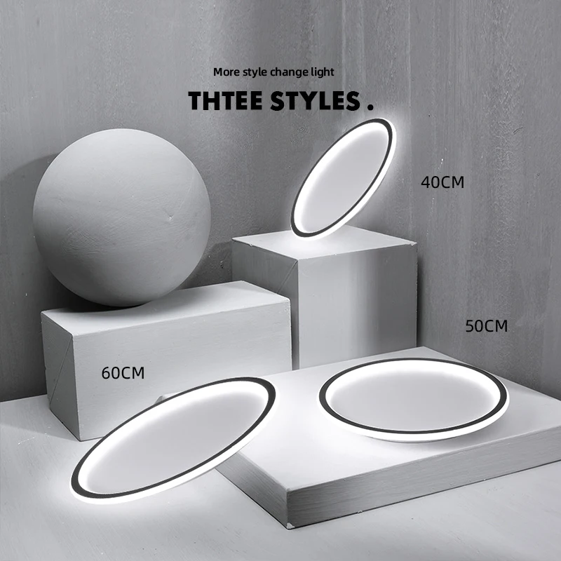 Redondo/lámpara cuadrada Led para techo para vivir lámparas de habitación led techo lámpara de techo negro/Arte Blanco luces de techo led modernas