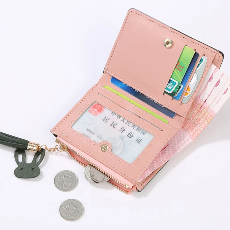 

Geometric Women Cute Pink Wallets Pocket Purse Card Holder Patchwork Wallet Lady Female Fashion Short Coin Burse Money Bag