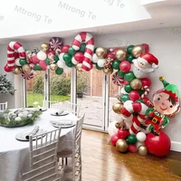 1set green merry xmas arch garland kit diy christmas balloons set red candy foil ballons new year decorations globos gifts