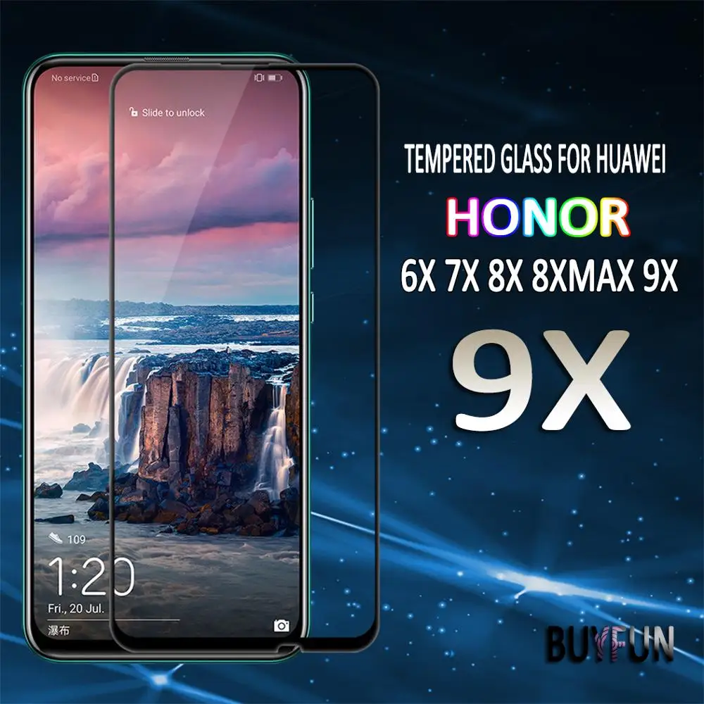 Закаленное стекло для huawei honor 9x Защита экрана 8x max 7x6x8 7 6 9 x твердость полное