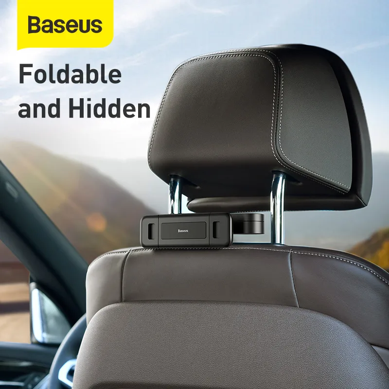 baseus car seat rear phone holder tablet phone car rear pillow phone stand headrest mount bracket for phone tablet 4 7 12 3 inch free global shipping