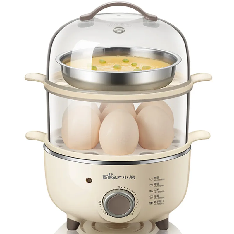 

220V 2 Layers Electric Egg Steamer Household Mini Egg Boiler Corn Egg Custard Milk Steaming Machine For Breakfast