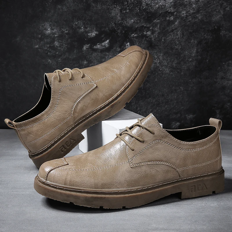 

Men Leisure Shoes Shoes Casual Men Man Fashion Leather For Male Shoe Leisure Black Men's Flat 2020 Sapatos Mens Causal