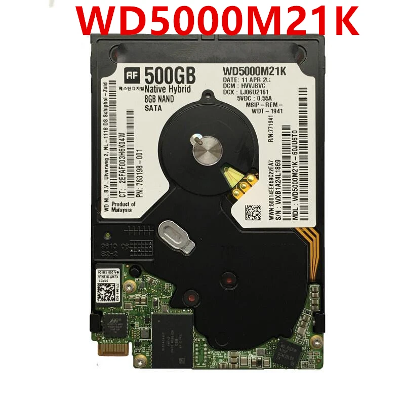 Original New SSHD For WD 500GB 2.5" SATA 3 Gb/s 16MB 5400RPM For Internal Hard Disk For Notebook HDD For WD5000M21K