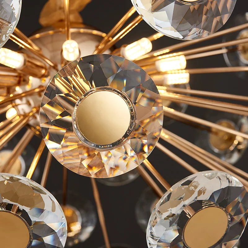 

Modern Gold Crystal Chandelier Lighting For Living Room Dining Room LED Luxury Kitchen Island Bar Hanging Lamps Light Fixtures