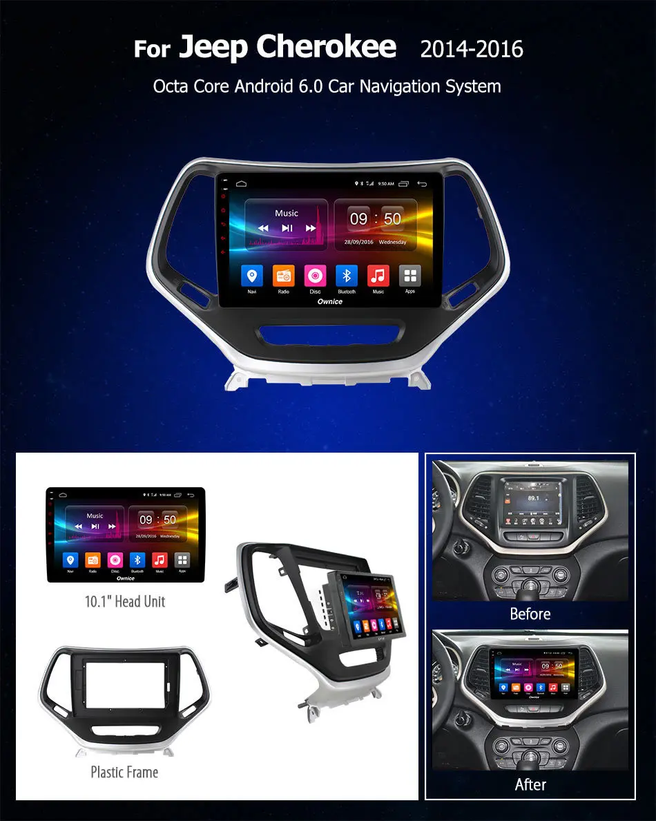 Ownice K1 K2 K3 10 1 &quotIPS Octa Core Android 9 0 автомобильный DVD GPS навигатор плеер для Jeep Cherokee 2014 4G LTE