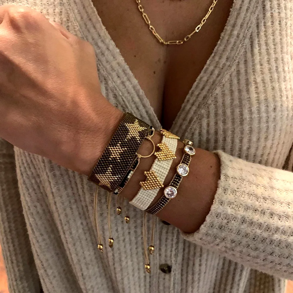 Браслет со звездами Go2boho для женщин украшения из японских бусин стразы ювелирные