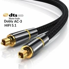 Цифровой оптоволоконный кабель Toslink HIFI 5,1 SPDIF 1 м, 2 м, 8 м, 10 м для ТВ-приставки PS4, провод для динамика, саундбар, усилитель, сабвуфер